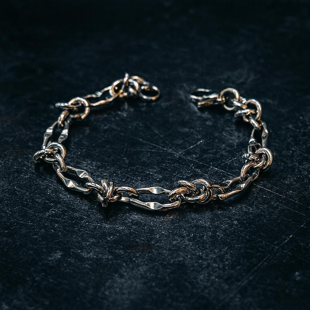 Y2K Molten Chain Bracelet – Distorted Silver Link Jewelry