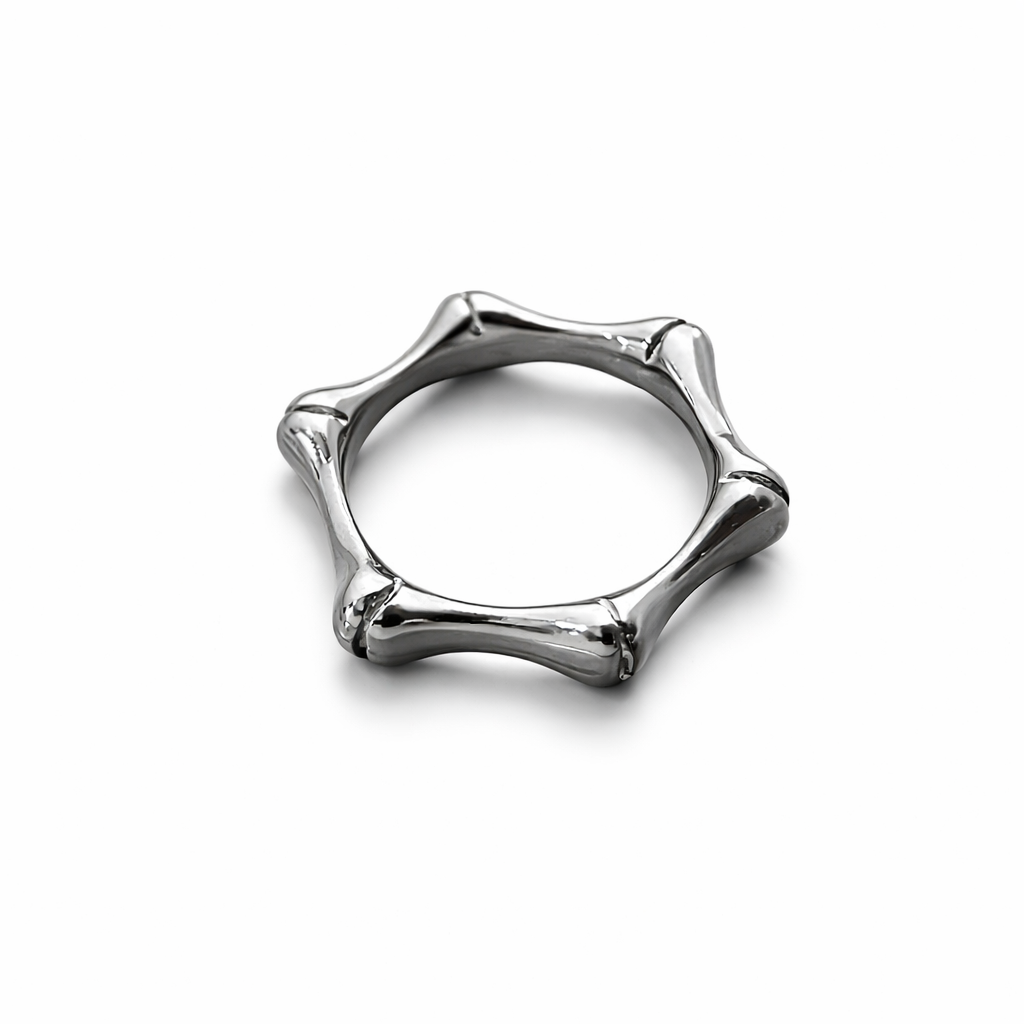Bone Link Stainless Steel Ring – Skeletal Gothic Band