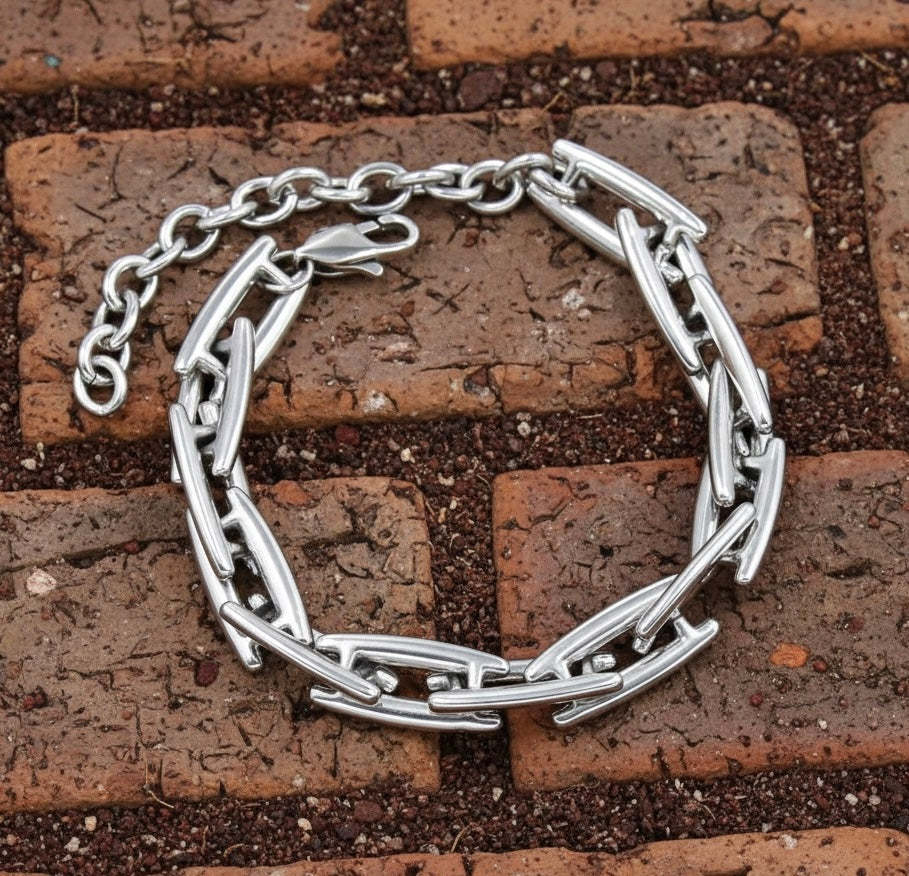 Industrial Link Stainless Steel Bracelet – Heavy Streetwear Chain