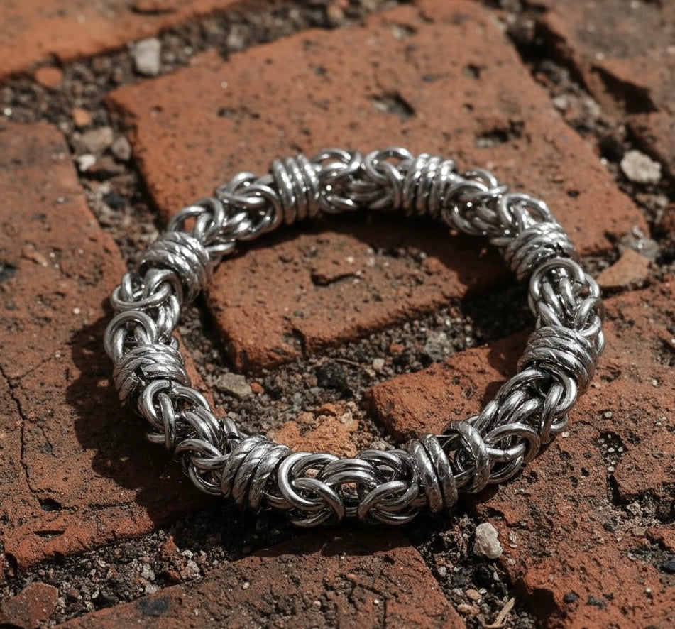 Stainless Steel Chainmail Bracelet – Heavy Rope Link Bracelet