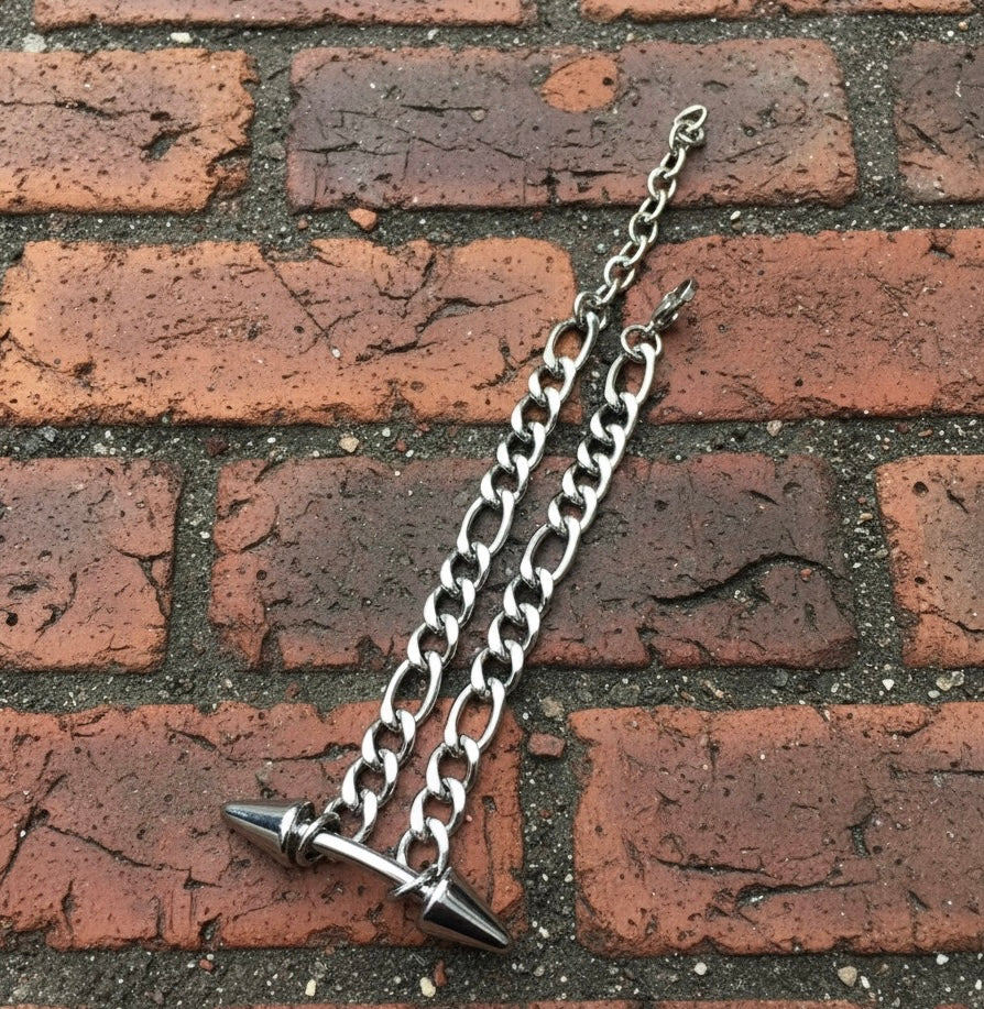 Spike Arrow Stainless Steel Bracelet – Gothic Punk Streetwear Chain