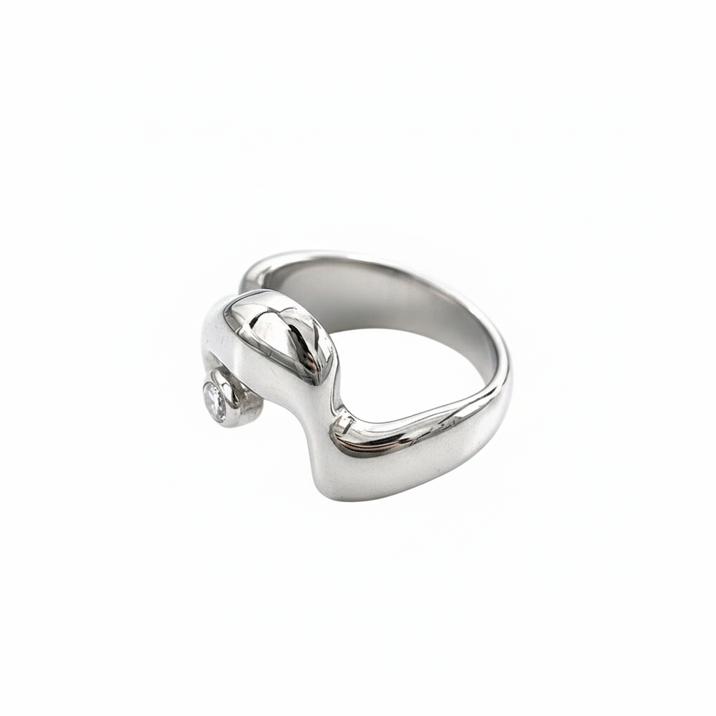 Liquid Drop Stainless Steel Ring – Abstract Melted Metal Design