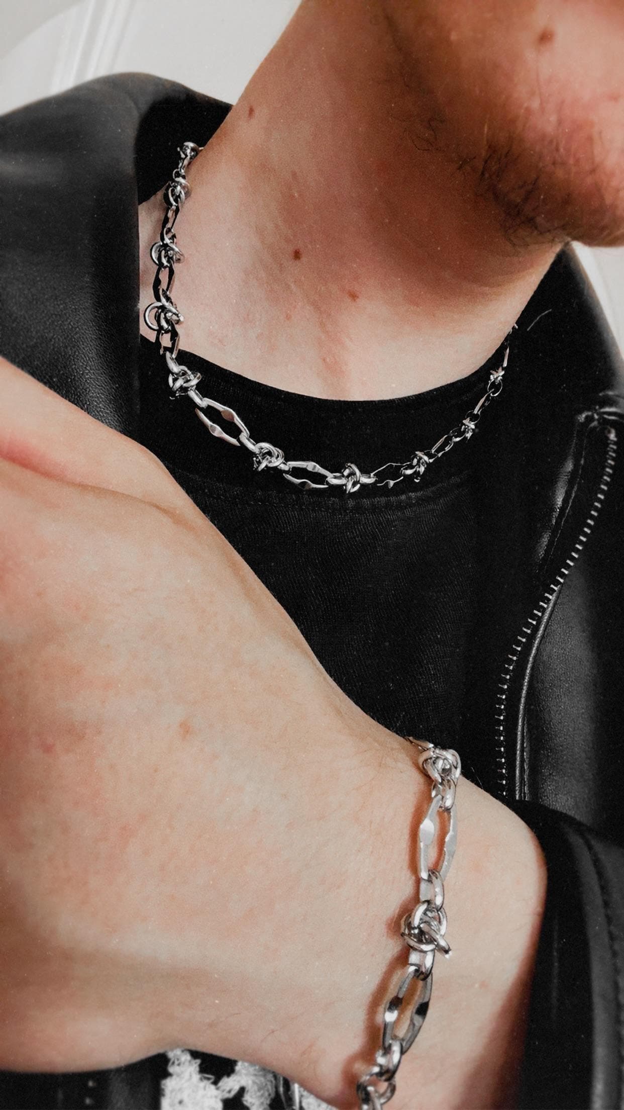 Y2K Molten Chain Bracelet – Distorted Silver Link Jewelry